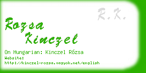 rozsa kinczel business card